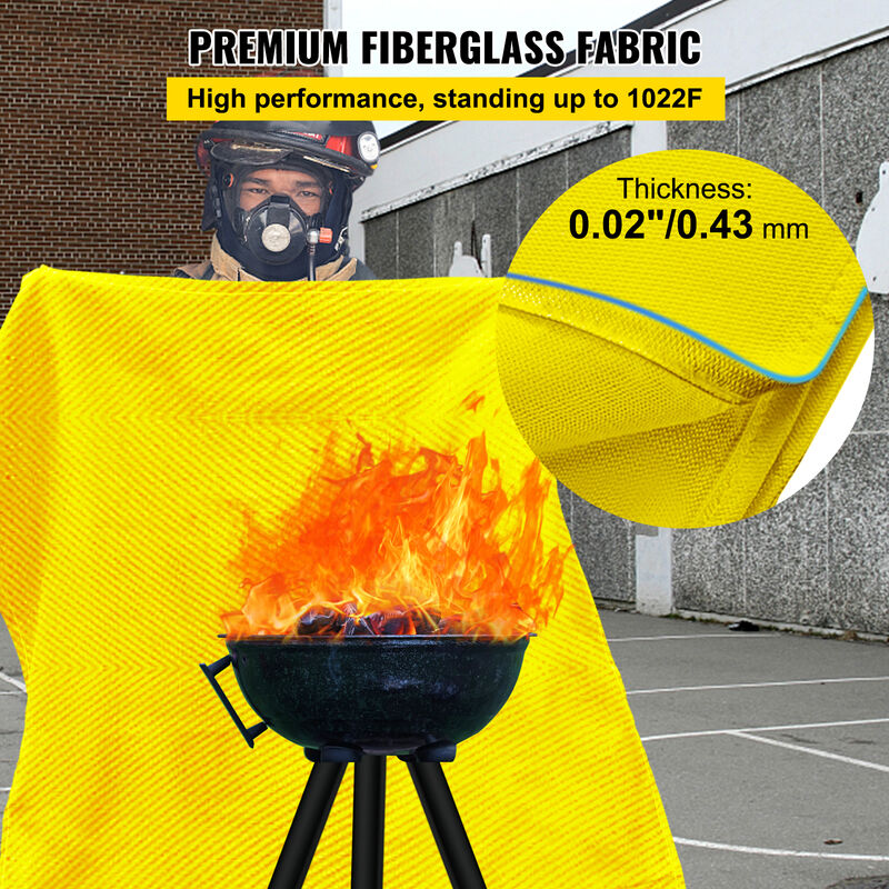 Welding Blanket 6 ft. x 10 ft. Portable Fire Retardant Blanket Fiberglass  with Carry Bag, Black