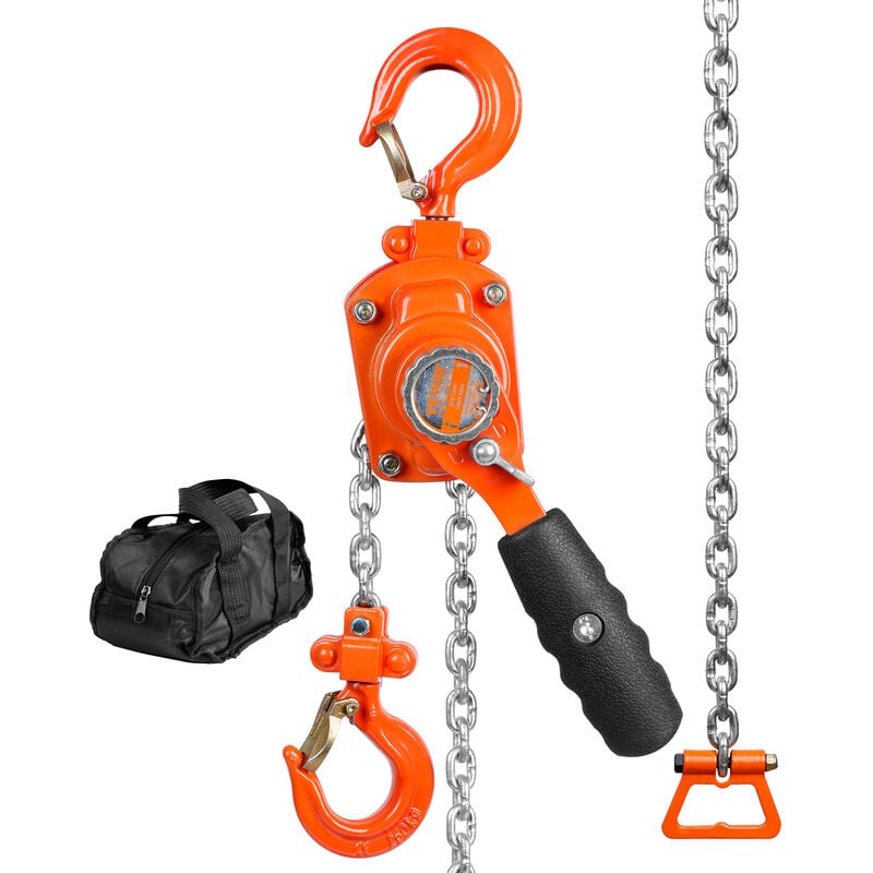 VEVOR Manual Lever Chain Hoist, 1/2 Ton 1100 lbs Capacity 10 ft Come Along, G80 Galvanized Carbon Steel with Weston Double-Pawl