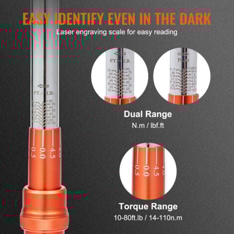 Lbf Ft 20 Ft Lbs In Inch Lbs Mophorn 3/8-Inch Drive Click Torque