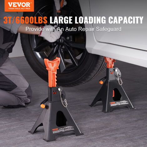 3 Ton Jack Stands 2-Pack - 6,000LB Capacity Adjustable Car Lift Stands Red