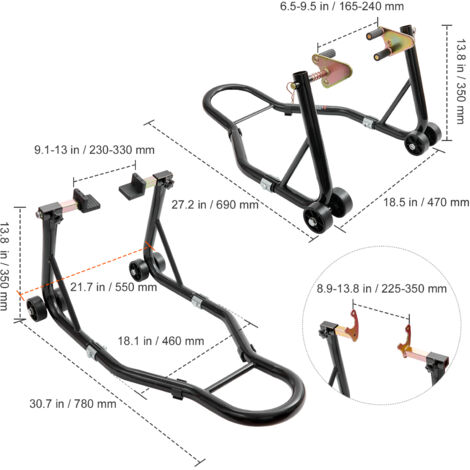 thumbnail image 2 of Donext Motorcycle Stand 850LB Sport Bike Front And Rear 2 of 12