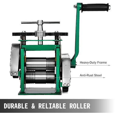 VEVOR Rolling Mills 3 Inch/76mm Jewelry Rolling Mill Machine Gear Ratio 1:2.5 Wire Roller Mill 0.1-7mm Press Thickness Manual Combination Rolling Mill