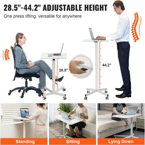 VEVOR Mobile Standing Desk, Gas-Spring Height