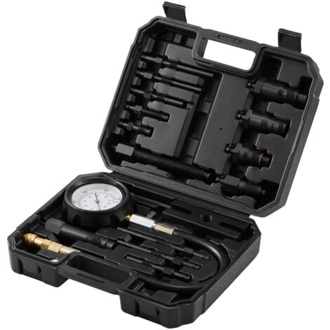 Mophorn Diesel Engine Compression Tester 18 PCS Cylinder Pressure Test Tool Kit 0 1000 PSI Gauge with Adapters Diesel Injector Tester for Trucks Tractors Equipment