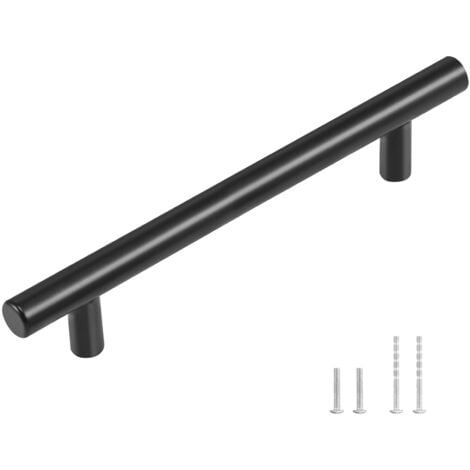 Mophorn 30 Pack Cabinet Pulls, 5.03in / 128mm Center to Center, Slim Stainless Steel Kitchen Drawer Handles, Modern Matte Black Hardware for Kitchen, Bathroom, and Bar