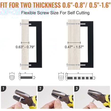 VEVOR 10 Pack Cabinet Pulls, 5.03in / 128mm Center to Center Slim Square Kitchen Cabinet Drawer, Stainless Steel Modern Kitchen Cupboard Door Handles for Kitchen Bathroom Bar Hardware Matte Black
