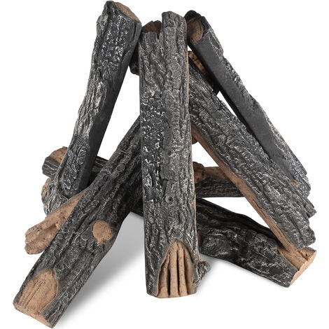 VEVOR 8 Pcs Oak Logs Gas Fireplace Ceramic Logs For Fire Place Heat   123537923 1 