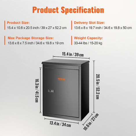 VEVOR Parcel Drop Boxes for Outside 15.4 x 10.6 x Mozambique VEVOR Parcel Drop Boxes for Outside 15.4 x 10.6 x Mozambique