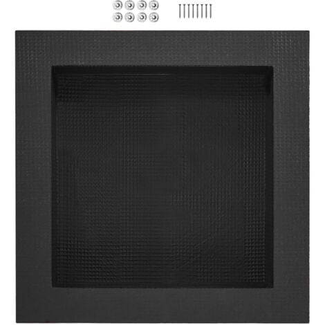 Mophorn Shower Niche Ready for Tile 40.64 x 40.64 cm, Square Corners Wall-inserted Organizer, Single Shelf Recessed Soap Storage Niche for Modern Bathroom, Black