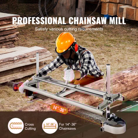 Mophorn Portable Sawmill 14 36 Guide Bar Galvanized Steel Chainsaw Planking 0.2 11.81 Thickness Wood Lumber Cross Cutting Saw Mill for
