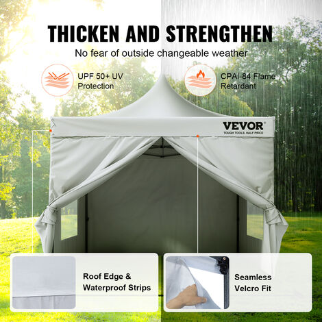 VEVOR Pop Up Canopy Tent Outdoor Gazebo Tent 10x10FT with Sidewalls & Bag White
