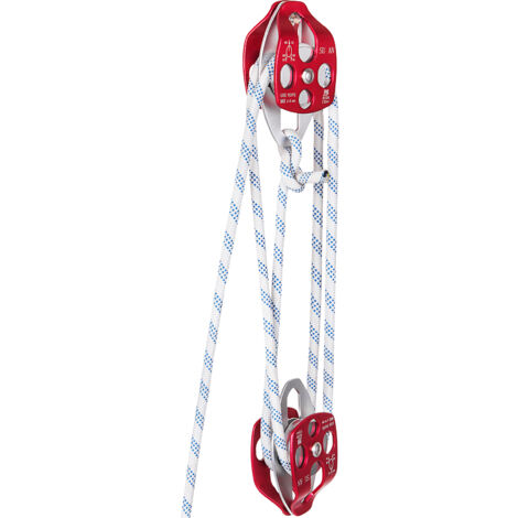 VEVOR Twin Sheave Block and Tackle 0.43 0.5Inch 100 200Ft Twin Sheave Block with Braid Rope 30 35KN 6600 7705LBS Double Pulley Rigging 1 2 x 200