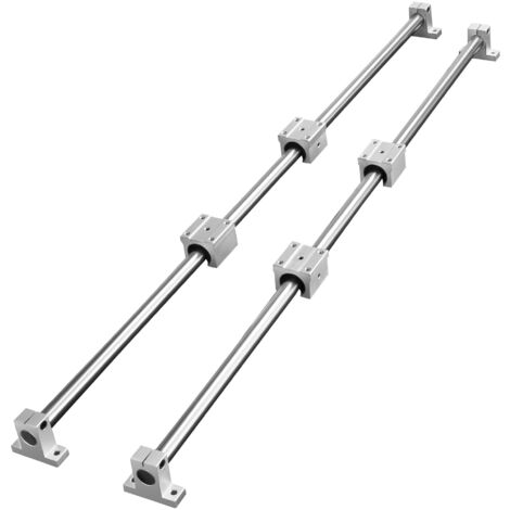 VEVOR Linear Guide Rail Set, SFC20 1200mm, 2 PCS 39.4 in/1000 mm SFC20 Guide Rails 4 PCS SC20 Slide Blocks 4 PCS Rail Supports, Linear Rails and Bearings Kit for Automated Machines CNC DIY Project