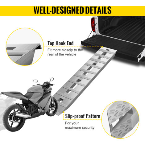 VEVOR 60\'\' X 12\'\' Aluminum Trailer Ramps 6000LBS Total Beavertail ...