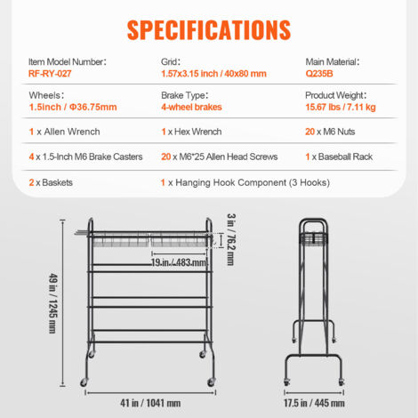 COSTWAY Sports Equipment Organizer, Metal Ball Storage Rack - Keystone 4