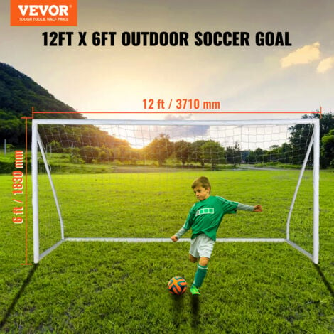 VEVOR Portable Soccer Goal 12x6 ft Soccer Net Adults Kids Backyard Soccer Net Large Practice Soccer Net Youth Training Soccer Goal Set