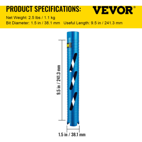 VEVOR 7-Piece Diamond Core Drill Bit Set – For Tile, Ceramic, Granite & Marble