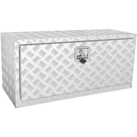 VEVOR Underbody Truck Box 36 17 18 Pickup Storage Box Heavy Duty Aluminum Diamond Plate Tool Box with Lock and Keys Waterproof Trailer Storage Box with T Handle Latch for Truck Van Trailer