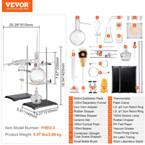 thumbnail image 2 of Buy Lab Essential Oil Distillation Apparatus 4000ML Water Distiller Purifier Home DIY Glassware 2 of 11