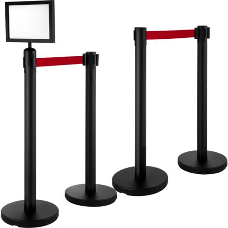 Mophorn Stanchion Post Barriers 4-Set Line Dividers, Stainless Steel ...