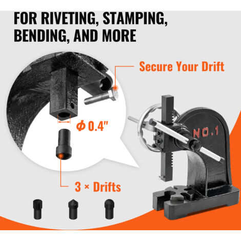 Mophorn Arbor Press 1 Ton Rivet Press Machine with Handwheel Cast Iron ...