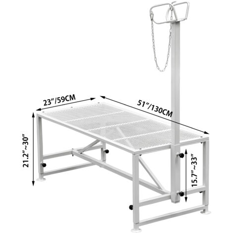 VEVOR Livestock Stand 51x23 inches, Trimming Stand with Straight Head Piece, Goat Trimming Stand Metal Frame Sheep Shearing Stand Livestock Trimming Stands