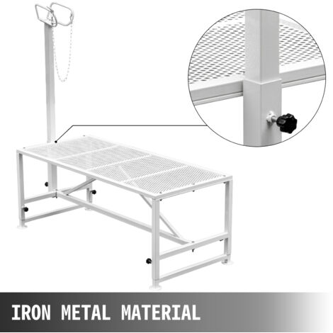 VEVOR Livestock Stand 51x23 inches, Trimming Stand with Straight Head Piece, Goat Trimming Stand Metal Frame Sheep Shearing Stand Livestock Trimming Stands