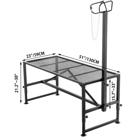 VEVOR Livestock Stand 51x23 inches, Trimming Stand with Straight Head Piece, Goat Trimming Stand Metal Frame Sheep Shearing Stand Livestock Trimming Stands