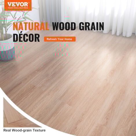 Mophorn Self Adhesive Vinyl Floor Tiles 36 x 6 inch, 36 Tiles 2.5mm Thick Peel & Stick, Natural Wood Grain DIY Flooring for Kitchen, Dining Room, Bedrooms & Bathrooms, Easy for Home Decor