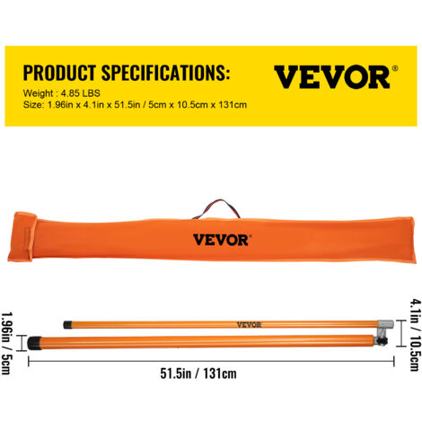 VEVOR Height Measuring Stick 15 Ft. Truck Height Stick Fiberglass Non- Conductive With Adjustable Pole Carry Bag For Car Hauler GDSSCLGBD15FTKQS0V0 - The Home Depot