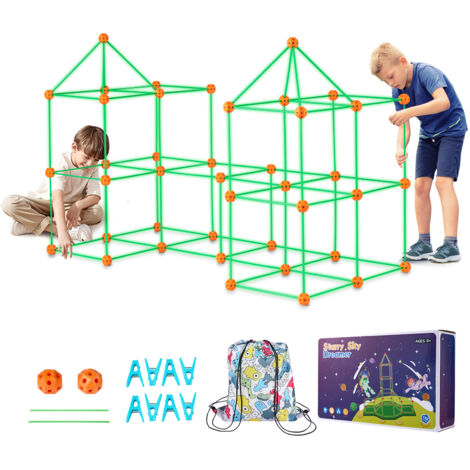 VEVOR Fort Building Kit for Kids, 140PCS Glow in The Dark STEM