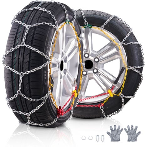 VEVOR Snow Tire Chains Manganese Alloy Steel Emergency Traction Tire Chains Cable Tire Chains for Cars Pickups SUVs and Trucks Silver 2PCS