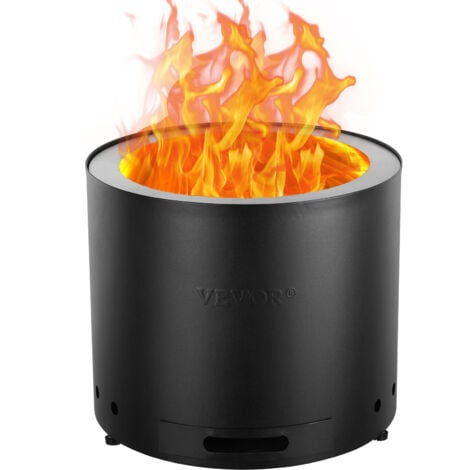VEVOR Smokeless Fire Pit Stove Bonfire, H: 12.6 in x Dia: 15 in ,Wood Burning Fireplaces with Removable Ash Pan, SUS430 Stainless Steel inner Portable Outdoor Firepit, Ideal for Outdoor Patio Camping