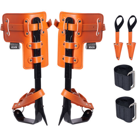 Happybuy Tree Climbing Spikes (1 Pair) - Alloy Steel Spurs With 350lb Capacity, Adjustable Straps For Arborists & Hunters