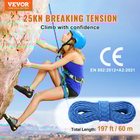 Boat Rope VEVOR Dynamic Climbing Rope 60M 197ft Outdoor