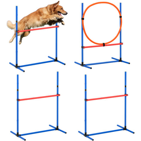 VEVOR Dog Agility Training Equipment 7 PCS Set W/ Hurdles 2 Tunnels Jump Ring