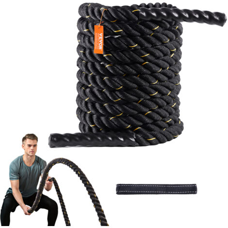 Volumetric Soft Body Rope VEVOR Battle Rope, 1.5 Inch Diameter 30Ft Length Polyester Exercise ...