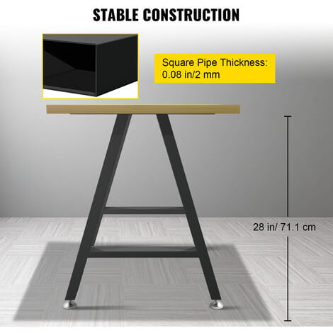 VEVOR Metal Table Legs, 28 x 18 inch Desk Legs, Set of 2, Heavy