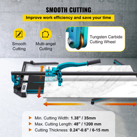 Mophorn 47 Inch Tile Cutter, Single Rail, Double Brackets, 3/5 in Cap, Precise Laser, Manual Tile Cutter for Porcelain and Ceramic Floor Tiles