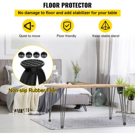 Mophorn Hairpin Table Legs 34 Inch Black Set of 4 Desk Legs 220lbs Capacity Heavy Duty Carbon Steel DIY Furniture Legs for Bench Dining Table