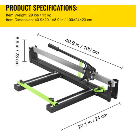 Mophorn 31 Inch Blue Manual Tile Cutter with Precise Laser Positioning, Anti-Sliding Rubber Surface, Single Rail & Bracket, Ideal for Porcelain and Ceramic Floor Tiles