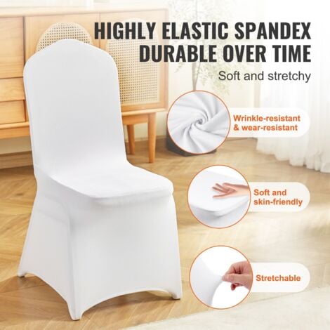 VEVOR 50pcs Chair Cover Wedding Spandex White Chair Covers Stretch