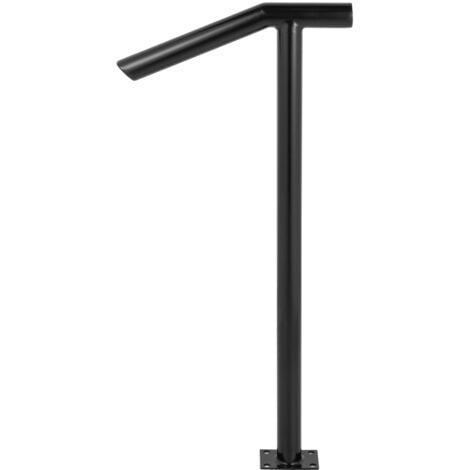 Mophorn Round Metal Handrail, 2 Steps, Outdoor Stair Railing 18L x 38H Inch, Includes Bolt Down Post