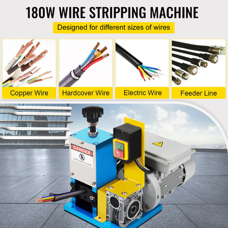 VEVOR Automatic Wire Stripping Machine 0.06''-0.98'' Electric Motorized Cable Stripper 180 W 60 ft/min Wire Peeler with Visible Stripping Depth