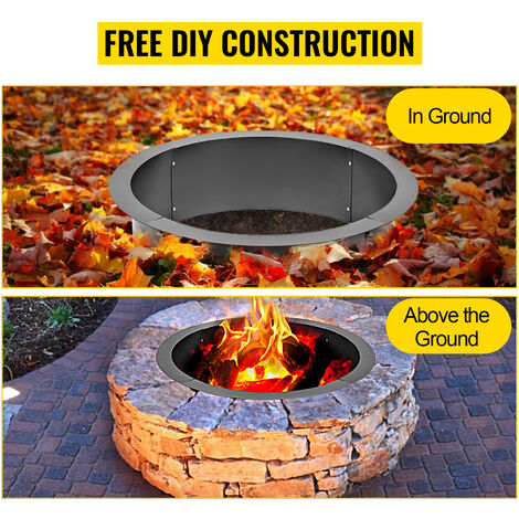 VEVOR Fire Pit Ring 42×36×10 Inch Fire Pit Pan Fireplace Ring Solid