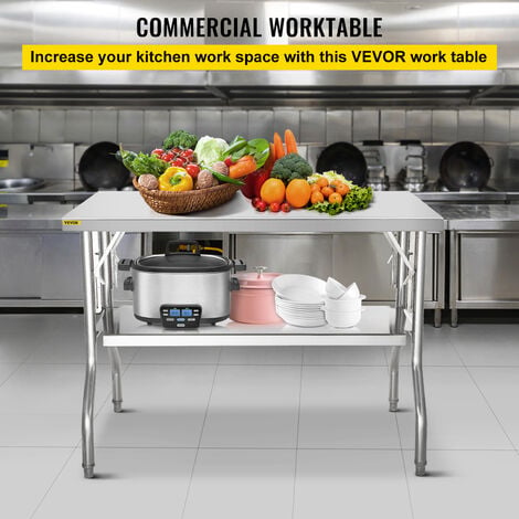 48 inch deals stainless steel table