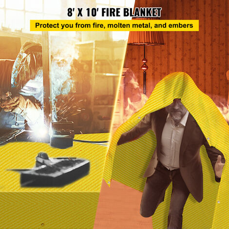 VEVOR Welding Blanket 6 ft. x 10 ft. Portable Fire Retardant Blanket Fiberglass with Carry Bag, Black