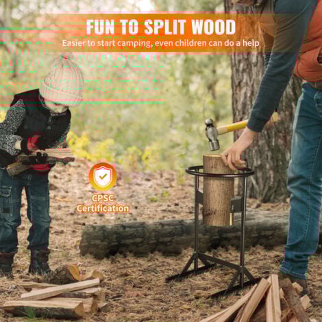 Quick Wood Wedge Splitter Heavy Duty Splitting Tool Small Firewood Kindling Splitter Manual Log Splitter For Small Fireplace Wood Stove, Black