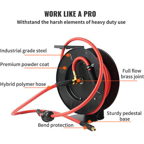 Outsunny Retractable Hose Pipe Reel - 20m+1.5m | RRP £113.99