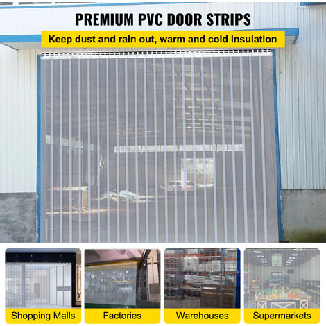 VEVOR PVC Plastic Door Curtain Smooth Door Bulk Roll Clear 300mm Width ...